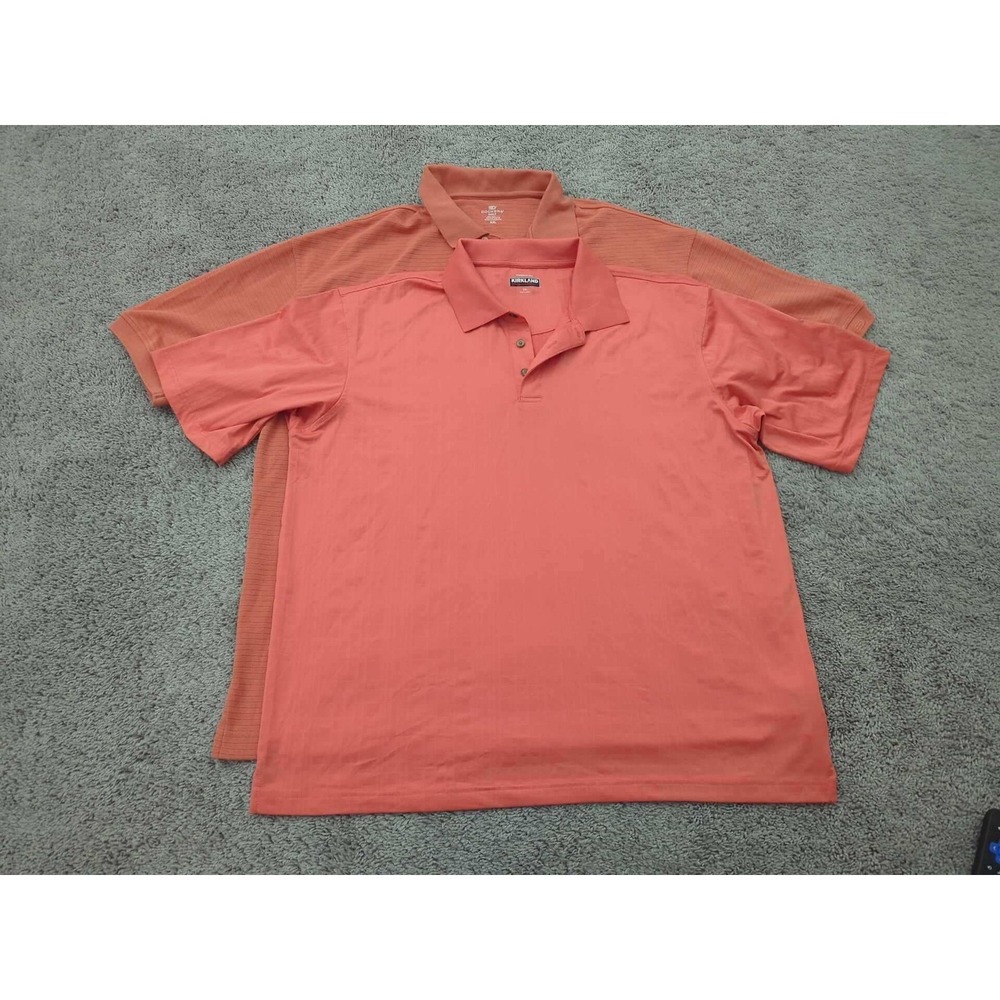 Kirkland Signature Performance Polo Shirt Men's‎ XXL Coral Short Sleeve Golf